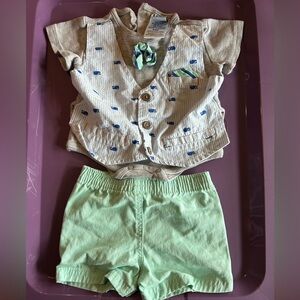 Dress up short and t shirt with vest sewn together